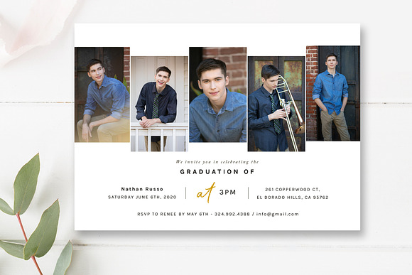 Senior Graduation Photo Card PSD in Card Templates - product preview 5