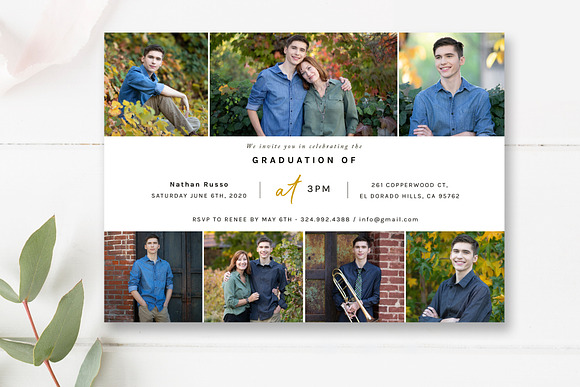 Senior Graduation Photo Card PSD in Card Templates - product preview 6