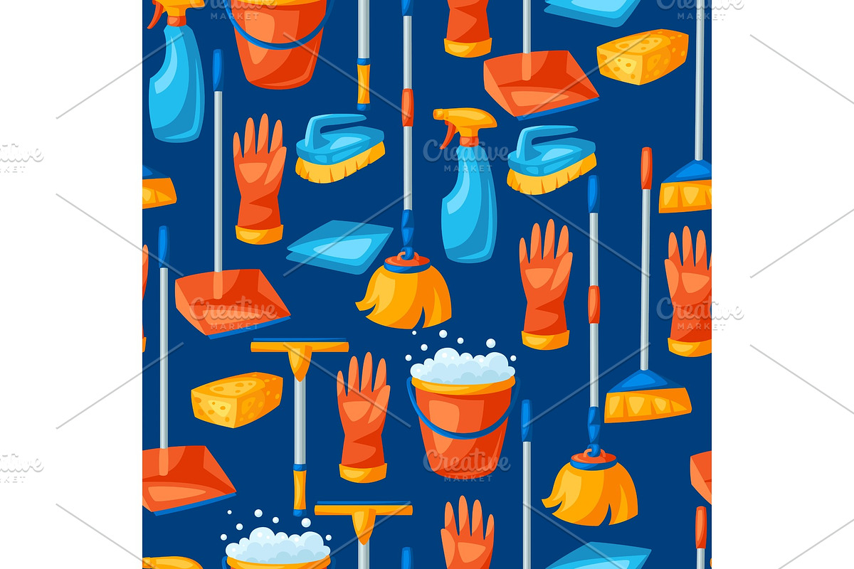 Housekeeping seamless pattern with in Patterns - product preview 8