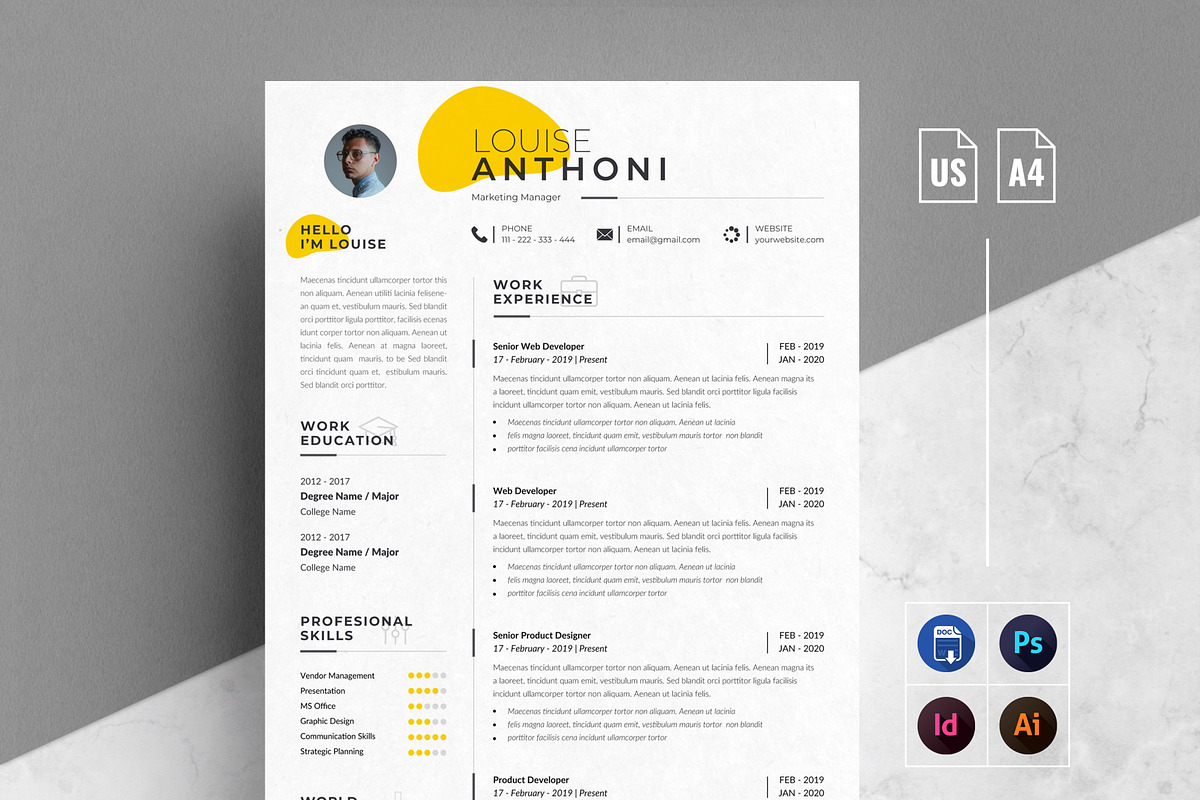 Word Resume | Cover Letter in Resume Templates - product preview 8