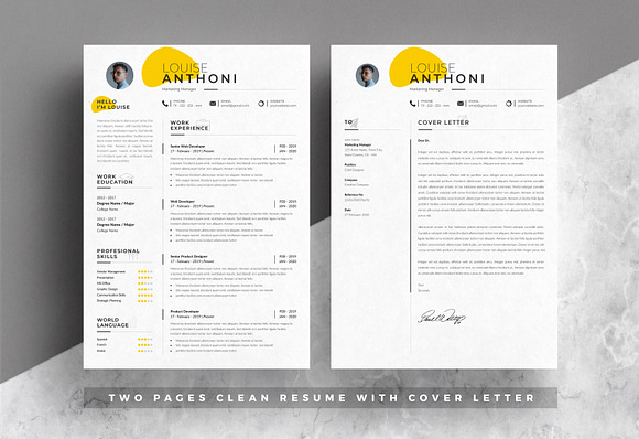 Word Resume | Cover Letter in Resume Templates - product preview 2