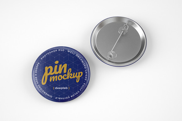 Glossy Button Pin Mockup Set in Branding Mockups - product preview 2
