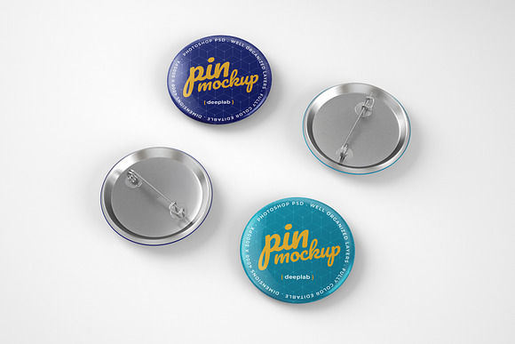 Glossy Button Pin Mockup Set in Branding Mockups - product preview 9