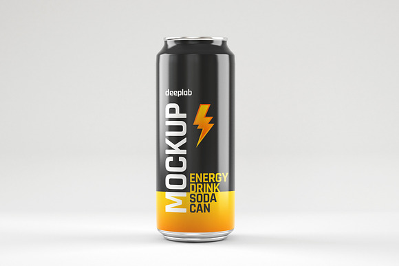 Glossy Soda Can Mockup Set in Product Mockups - product preview 1