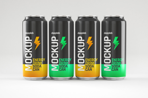 Glossy Soda Can Mockup Set in Product Mockups - product preview 6