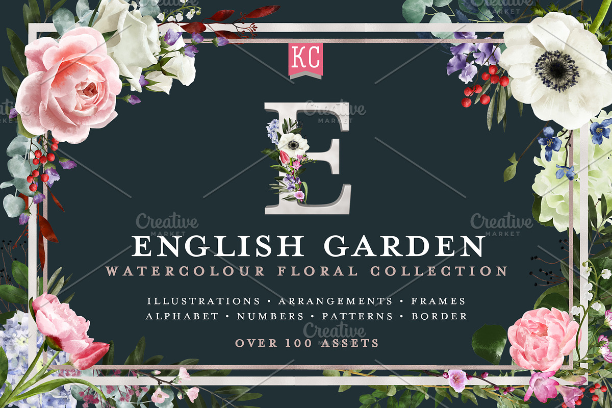 English Garden Watercolour florals in Illustrations - product preview 8