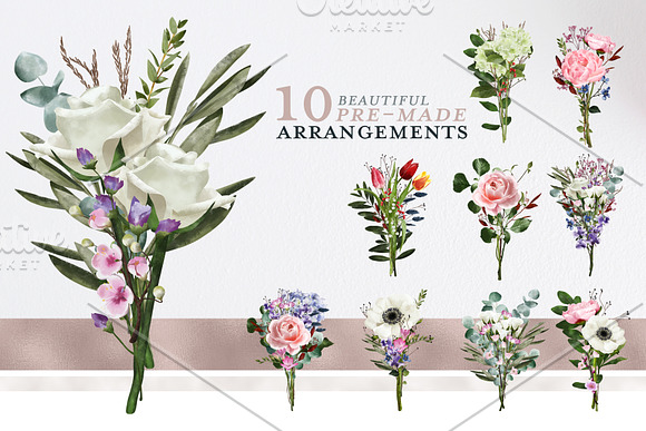 English Garden Watercolour florals in Illustrations - product preview 3