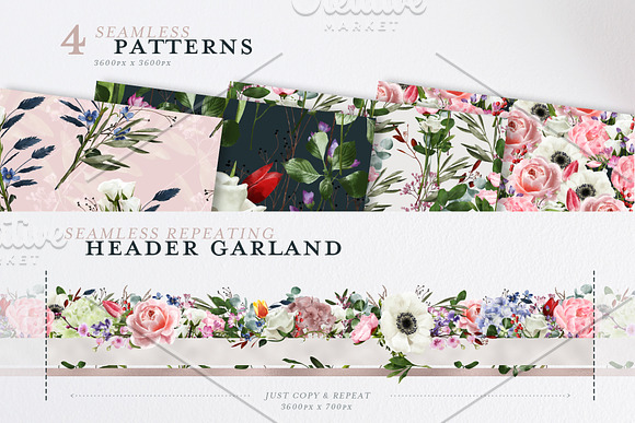 English Garden Watercolour florals in Illustrations - product preview 6