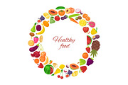 Healthy food with organic fruits and