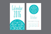 Calendar 2016 with abstractions
