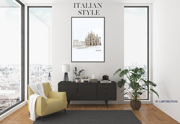 Italian Style. Watercolor tiles. in Illustrations - product preview 18