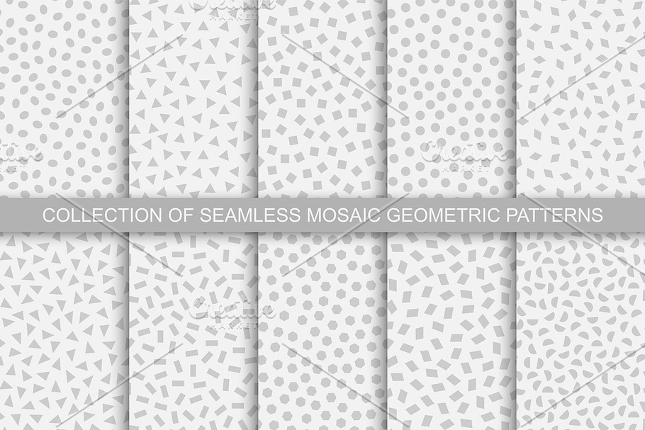 Trendy seamless patterns with shapes