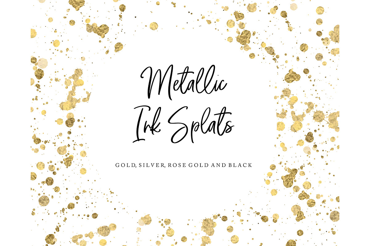 Metallic Ink Splats PNG's in Add-Ons - product preview 8