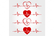 Ecg lines with hearts