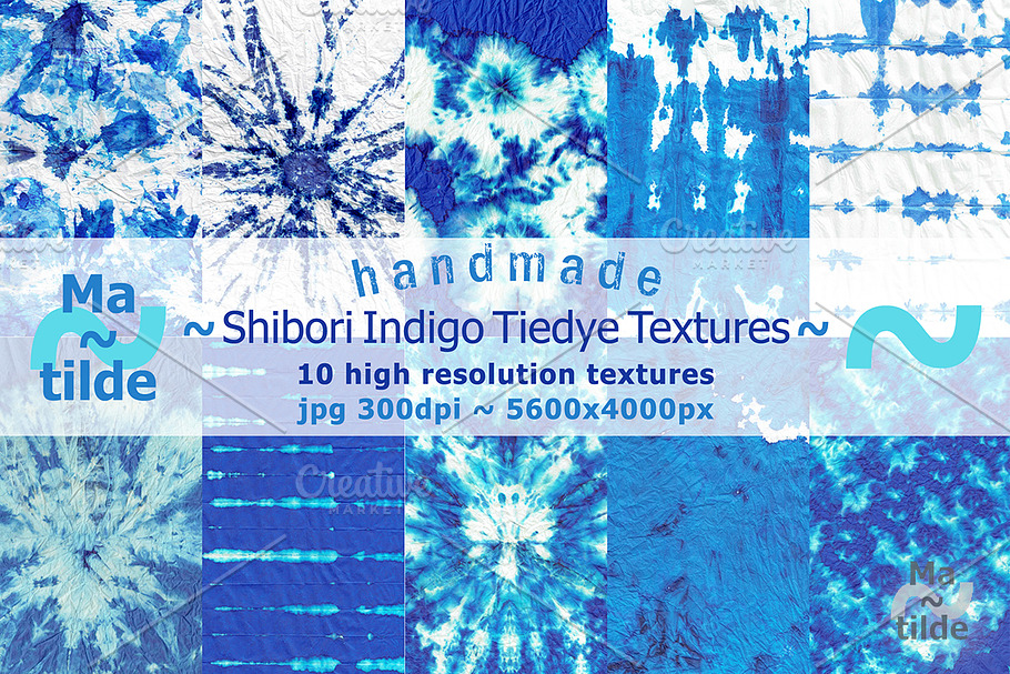 Shibori Indigo Tiedye Textures