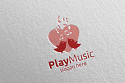 Music Logo with Love and Bird 56
