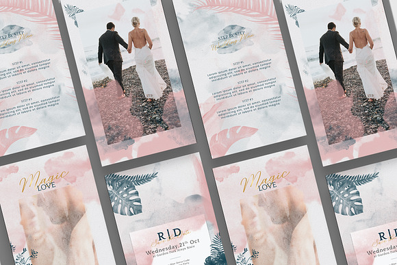 Aesthetic Watercolor Wedding IG in Instagram Templates - product preview 3