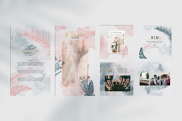 Aesthetic Watercolor Wedding IG in Instagram Templates - product preview 5
