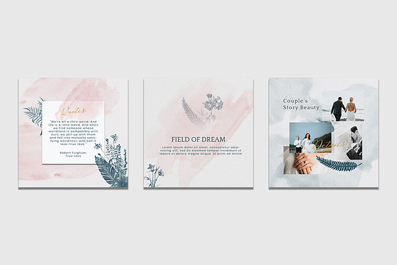 Aesthetic Watercolor Wedding IG in Instagram Templates - product preview 6