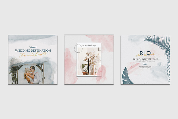 Aesthetic Watercolor Wedding IG in Instagram Templates - product preview 8