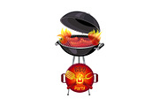 BBQ Hot Party Barbecue Set Vector