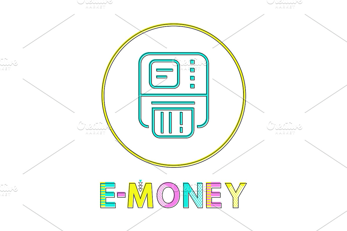 E-money vector illustration, linear in Illustrations - product preview 8