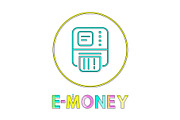 E-money vector illustration, linear