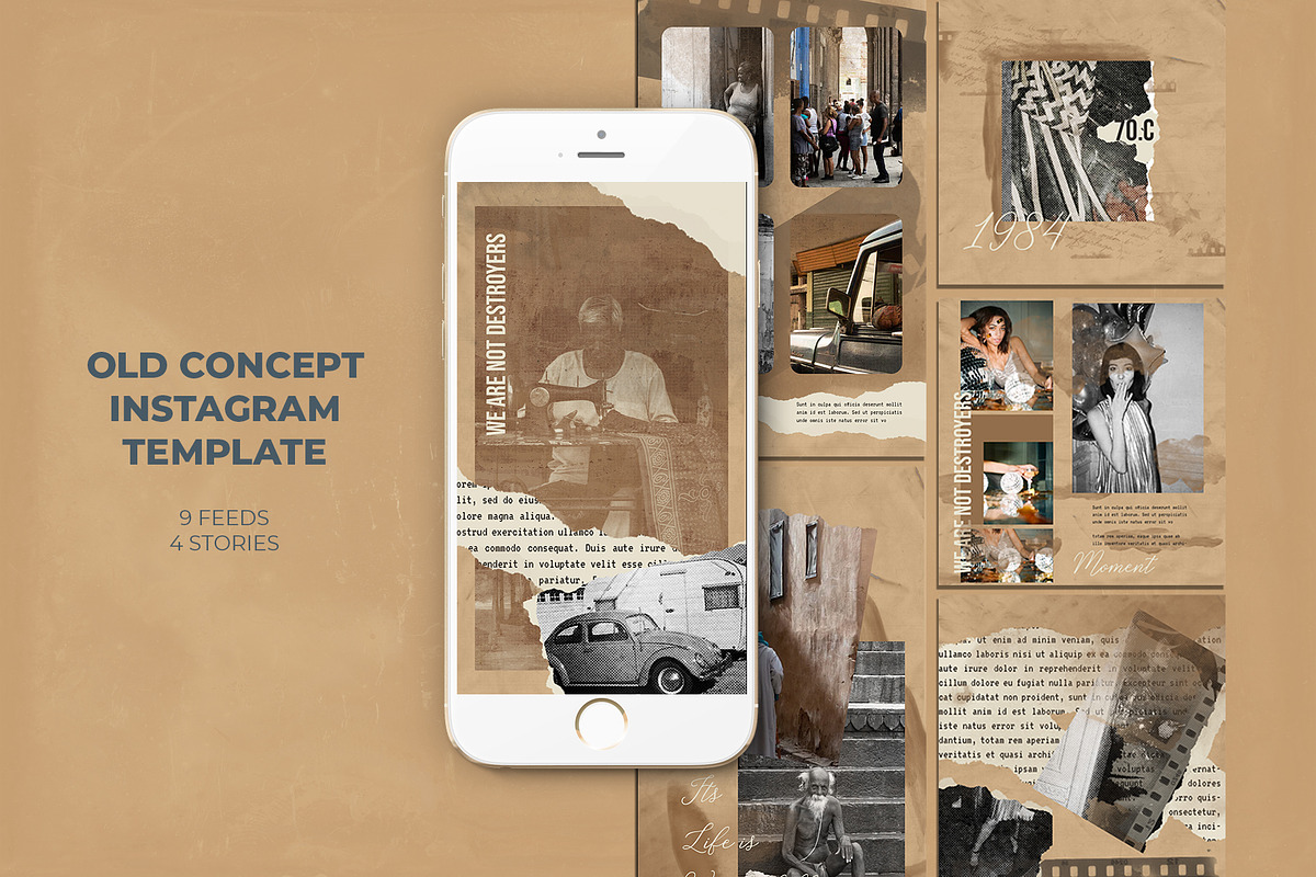 Old Concept Instagram Templates in Instagram Templates - product preview 8