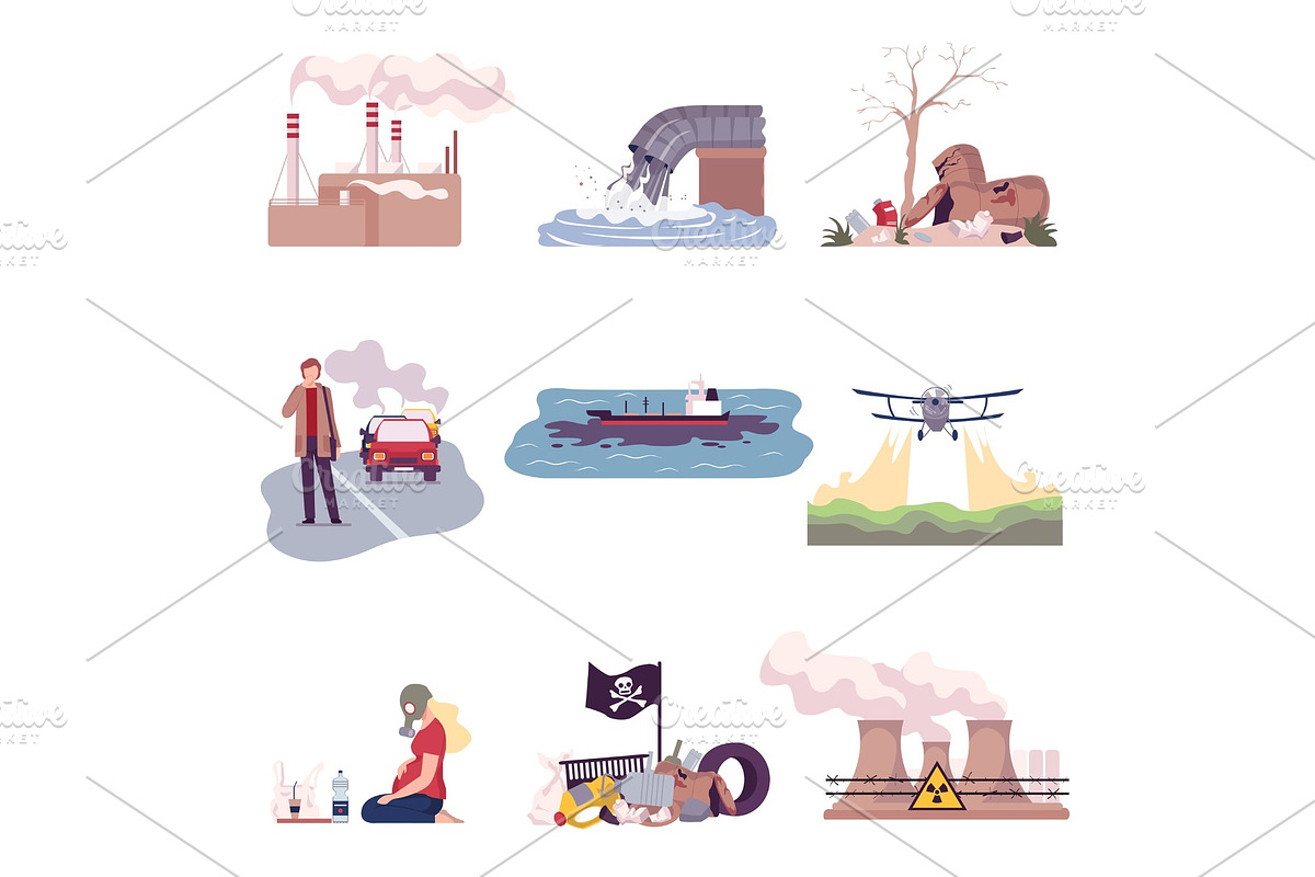 Environmental Pollution and Its in Illustrations - product preview 8