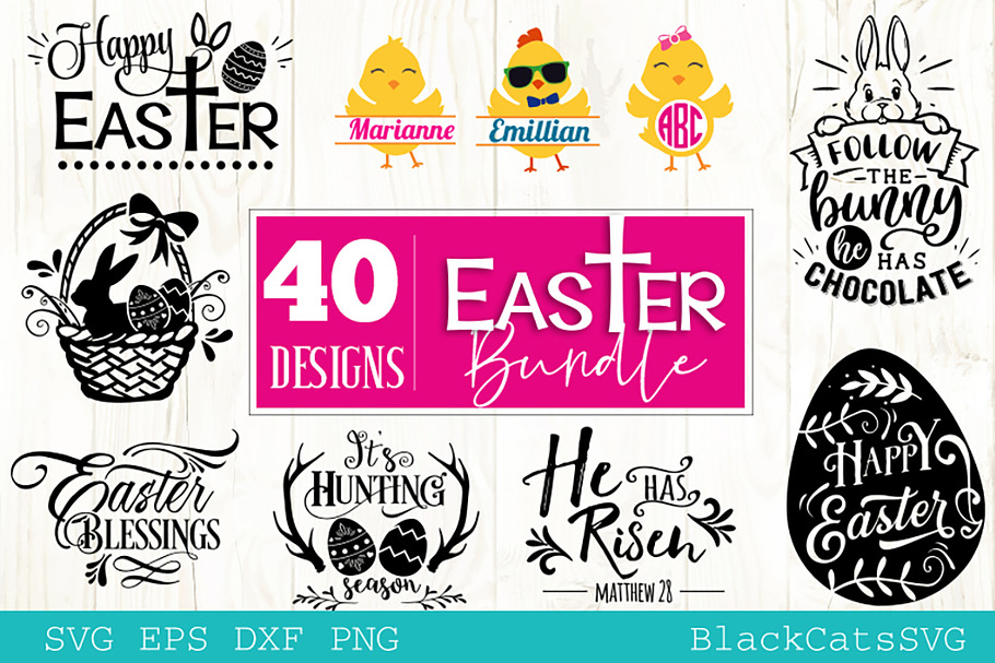 Easter Bundle SVG 40 designs in Illustrations - product preview 8