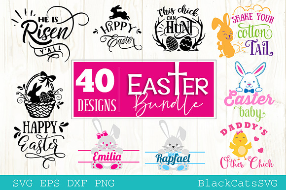 Easter Bundle SVG 40 designs in Illustrations - product preview 2