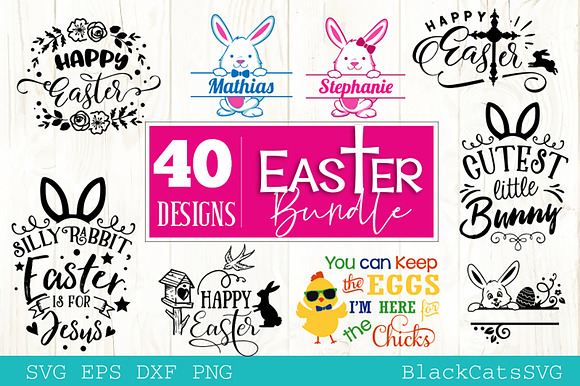 Easter Bundle SVG 40 designs in Illustrations - product preview 3