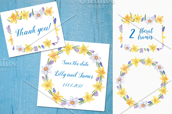 Watercolor Daffodils in Illustrations - product preview 4