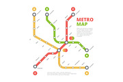 Metro map. City railway road