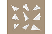 Paper planes. 3d origami aircraft