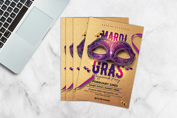 Mardi Gras Flyer Template in Flyer Templates - product preview 3