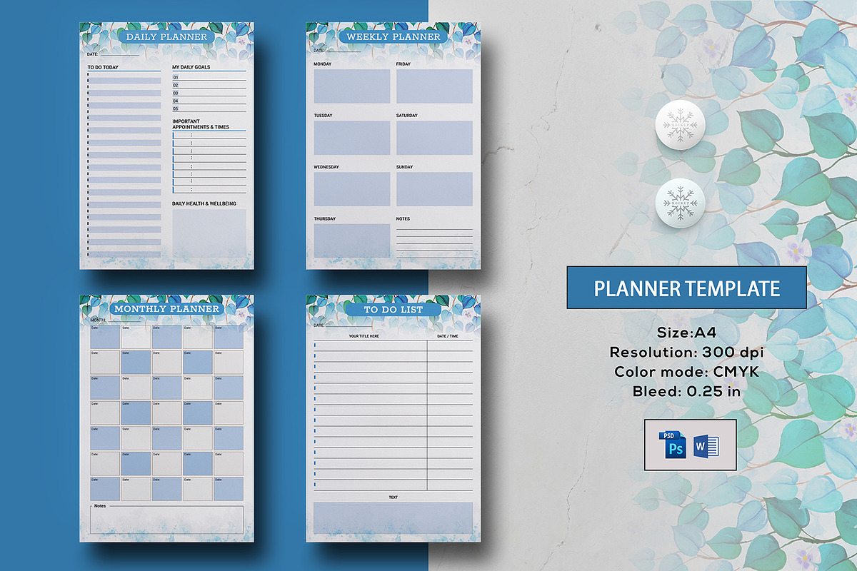 Planner Template V10 in Stationery Templates - product preview 8