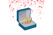 Two engagement rings in box vector