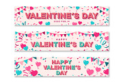 Valentines Day horizontal banners