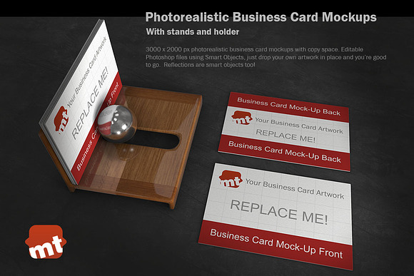 Business Card Mock w Stands/Holder in Print Mockups - product preview 5