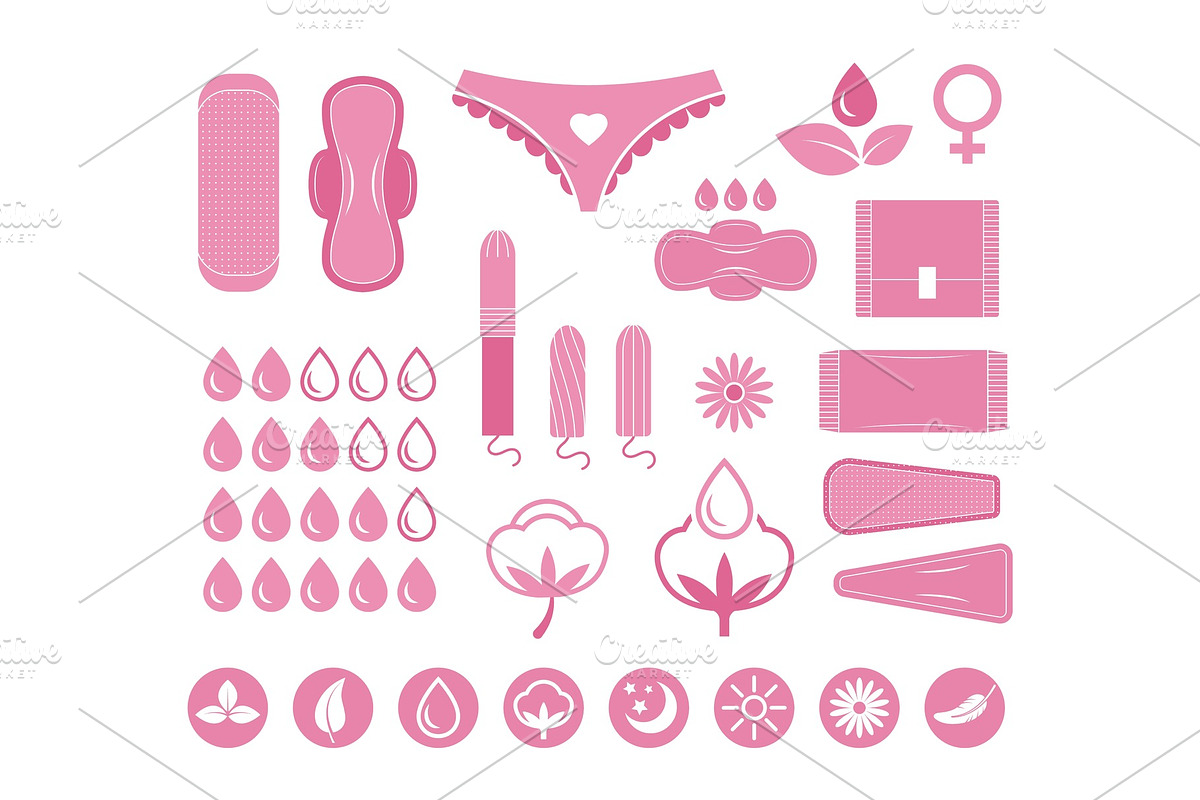 Menstruation period. Female hygiene in Graphics - product preview 8