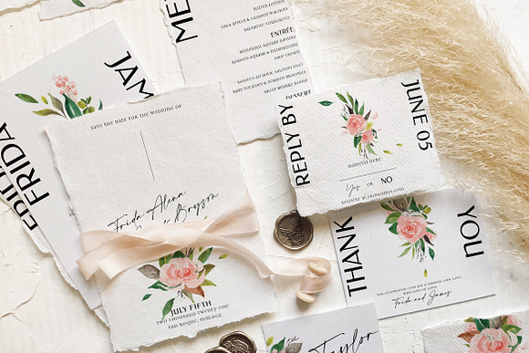 Rose & Foliage Wedding Suite in Wedding Templates - product preview 4