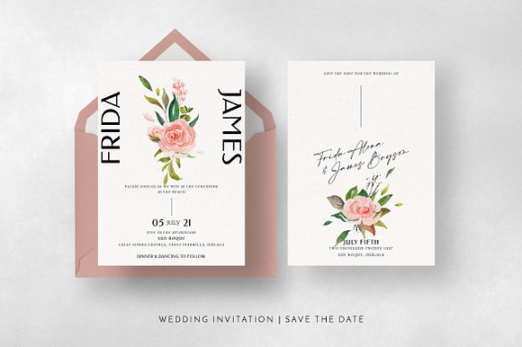Rose & Foliage Wedding Suite in Wedding Templates - product preview 11