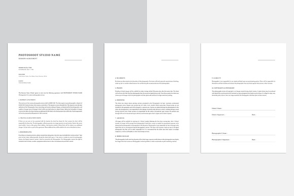 Photography Contract Template in Stationery Templates - product preview 1