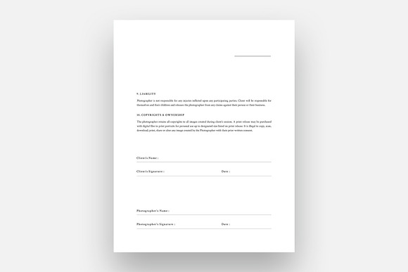 Photography Contract Template in Stationery Templates - product preview 2