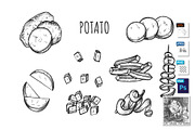 Potato slicing shapes set
