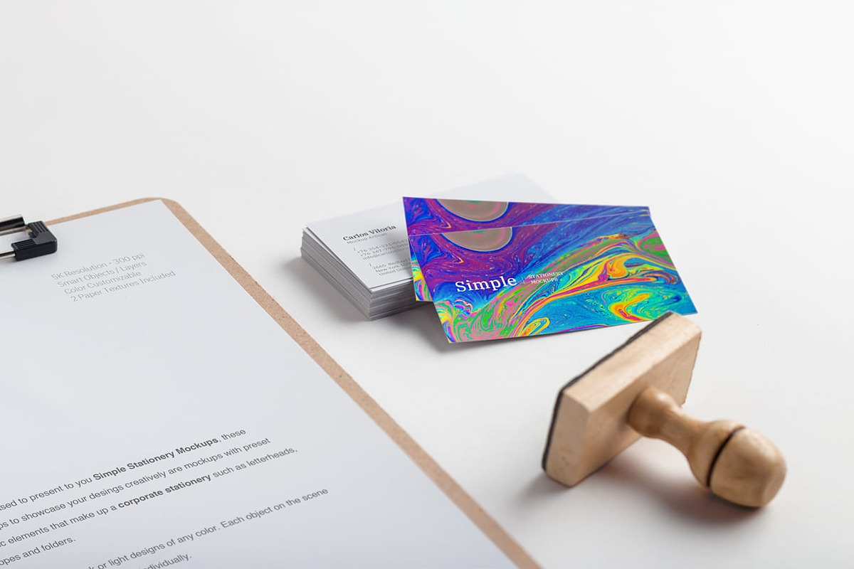 Clipboard, Business Cards Mockup 02 in Branding Mockups - product preview 8