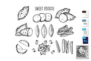 Cutting slicing sweet potato set