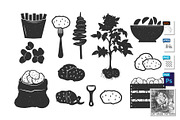 Potato simple silhouette icons