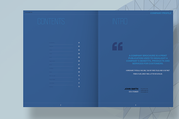 Blue Architecture Brochure Layout in Brochure Templates - product preview 1